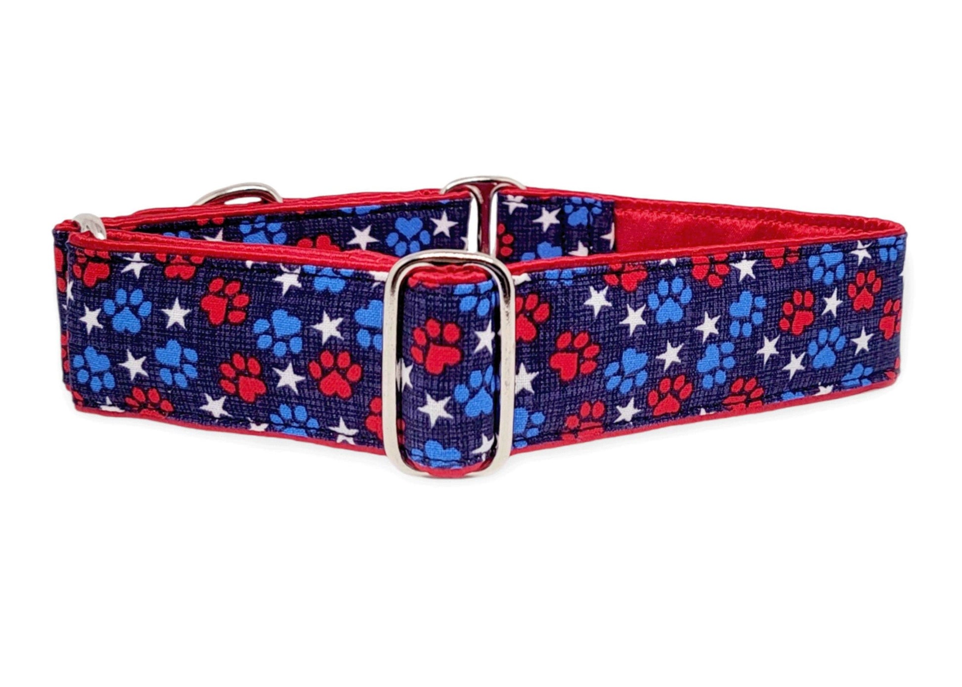 1.5 Inch Wide Patriotic Paws Dog Collar by The Hound Haberdashery