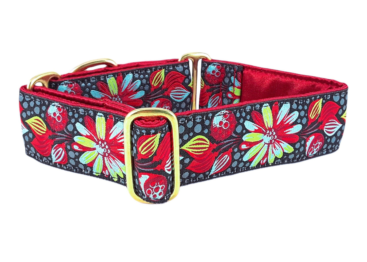 1.5 Inch Wide Pop Art Petals Dog Collar by The Hound Haberdashery