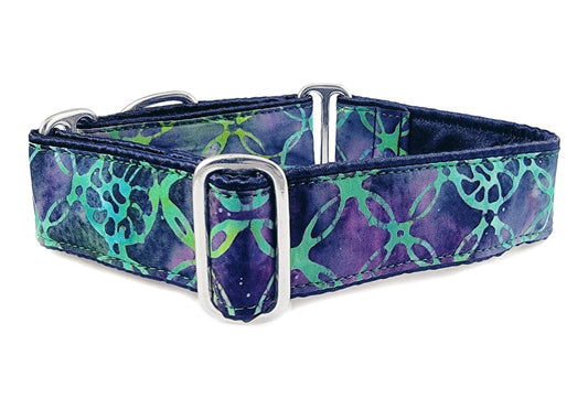 1.5 Inch Wide Batik Dog Collar by The Hound Haberdashery