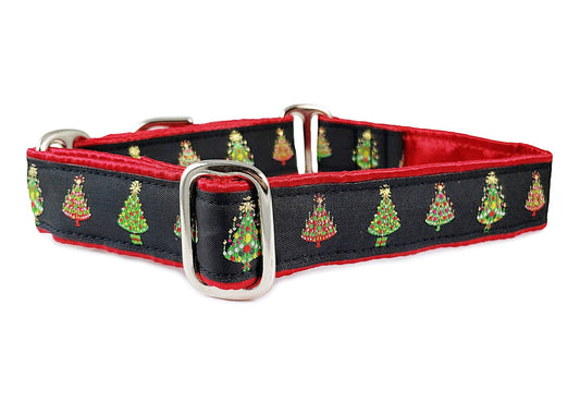 1 Inch Wide Christmas Trees Dog Collar by The Hound Haberdashery