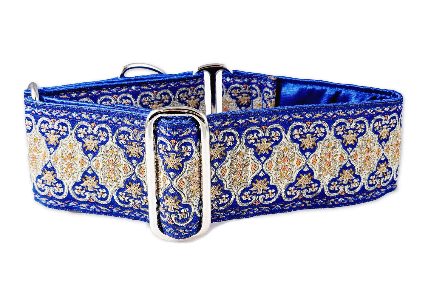 2 Inch Wide Blue Cairo Dog Collar by The Hound Haberdashery