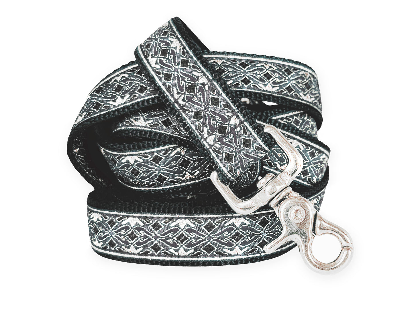 Black, Silver Clifden Dog Leash by The Hound Haberdashery