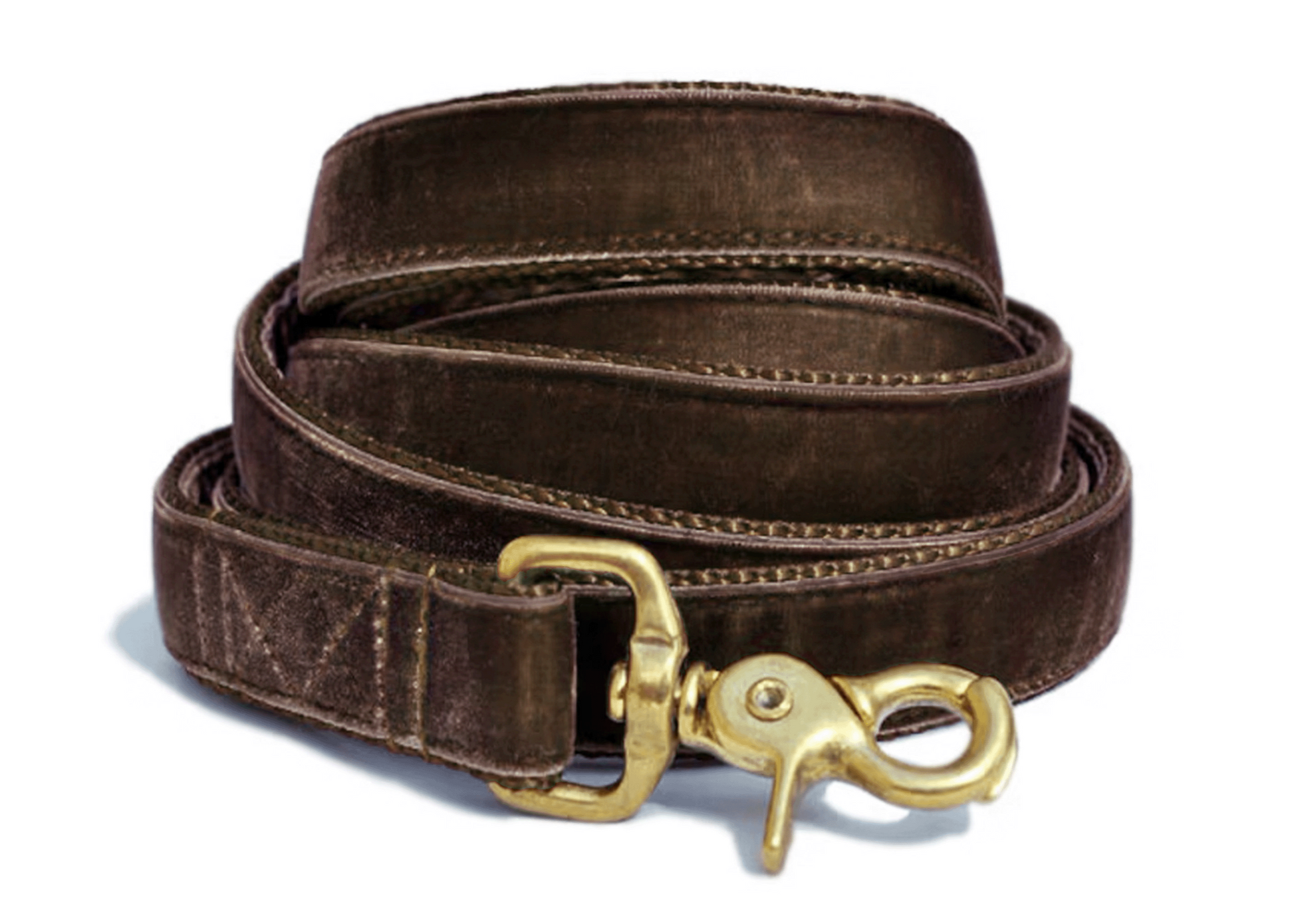 Brown Velvet Dog Leash by The Hound Haberdashery