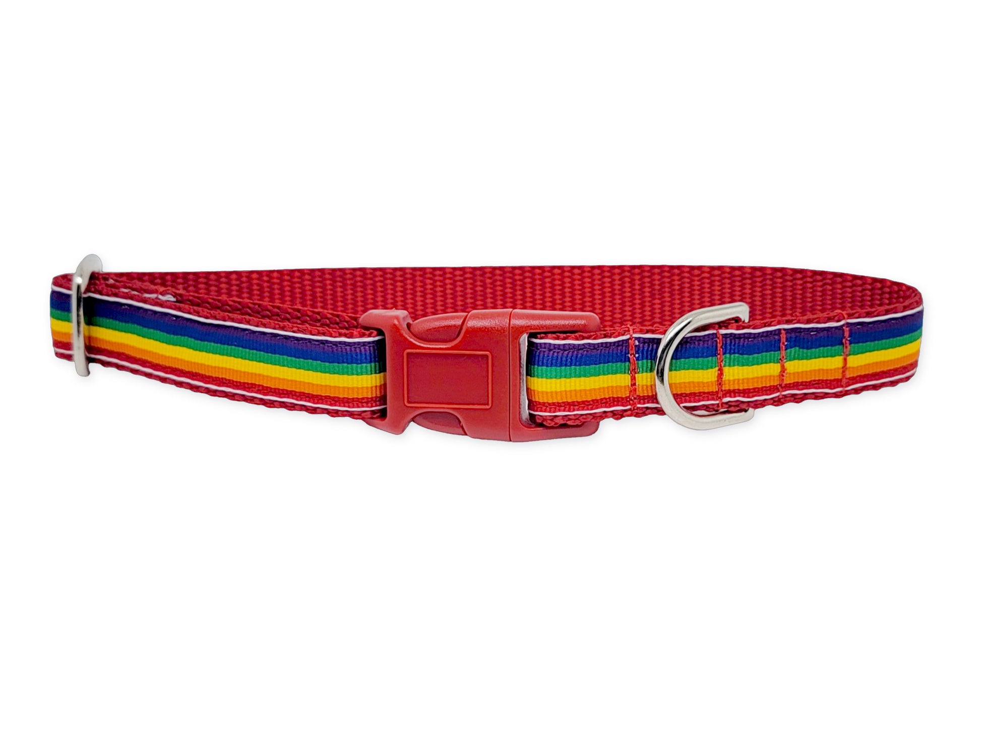 3/4 Inch Rainbow Dog Tag Collar by The Hound Haberdashery