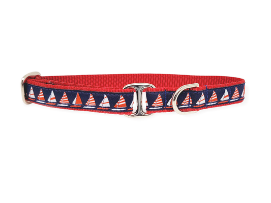 Tag Collar - Sailboats in Red, White & Blue