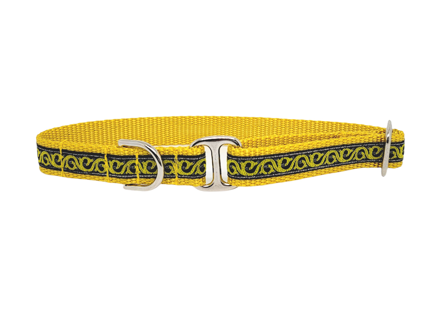 Tag Collar - Scroll in Yellow & Black